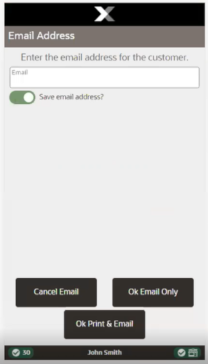 Handheld Email Address Prompt