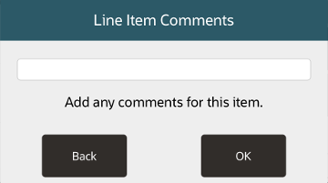 Line Item Comments Entry Form