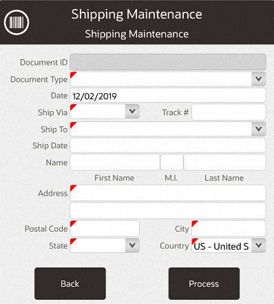 Shipping Document Search Criteria