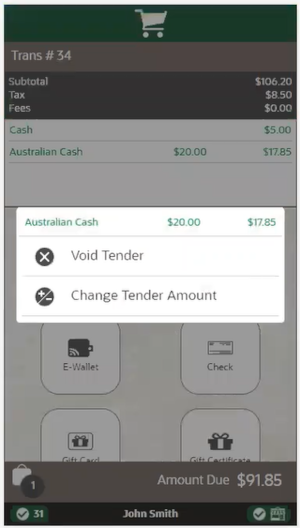 Handheld Modify Tender Menu