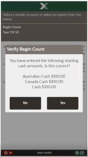 Mobile Handheld Verify Begin Count Prompt