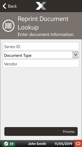 Mobile Handheld Reprint Document Lookup