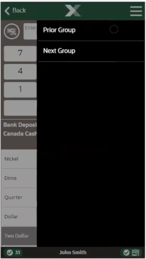 Handheld Store Safe Deposit Count Context Menu