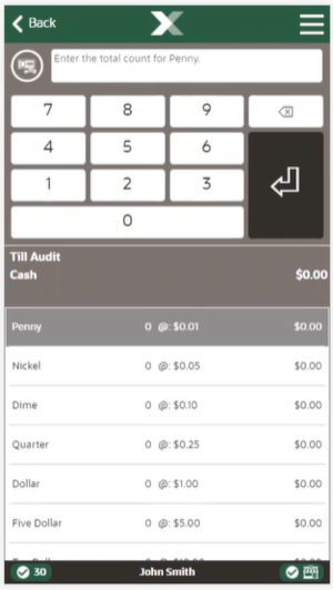 Mobile Handheld Till Audit Count