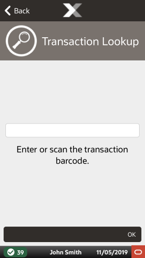 Mobile Handheld Transaction Lookup
