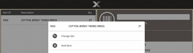 Inventory Adjustment Options Menu