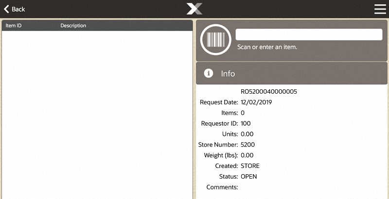New Inventory Replenishment Screen