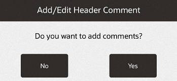 Header Comment Confirmation