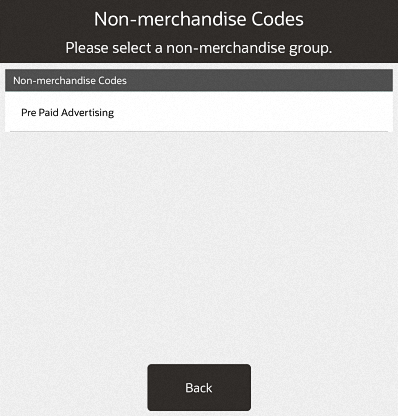 Add Non-merchandise Selection