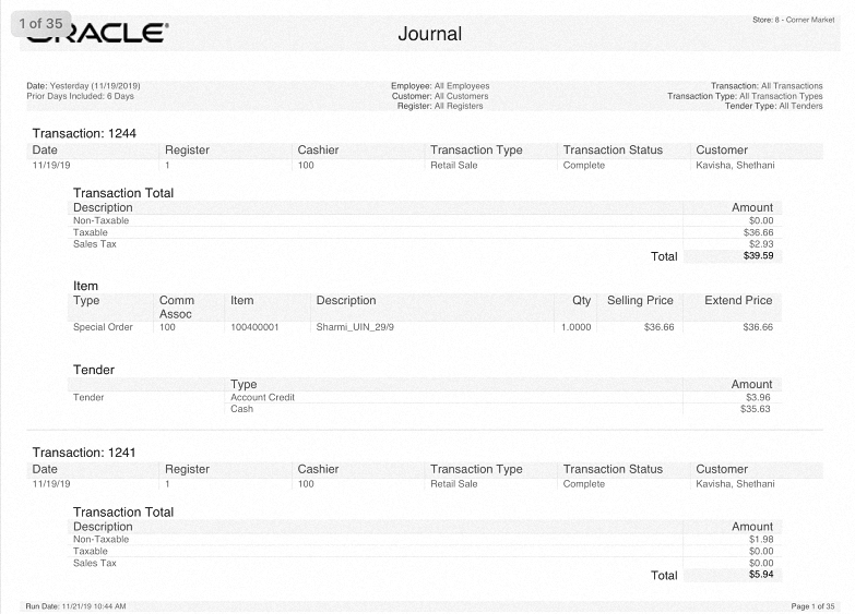 Journal Report