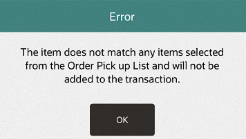 Reserved Wrong Item Scanned