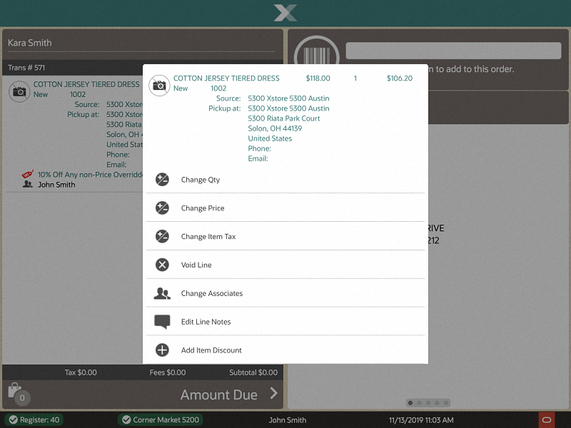 Modify Order Items