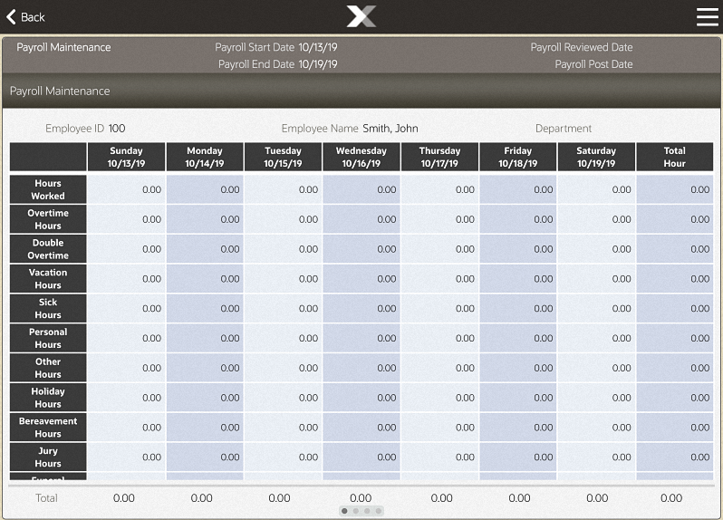 Payroll Maintenance Screen Payroll Maintenance Screen