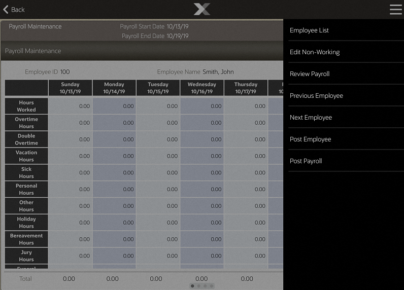Payroll Maintenance Context Menu Payroll Maintenance Context Menu