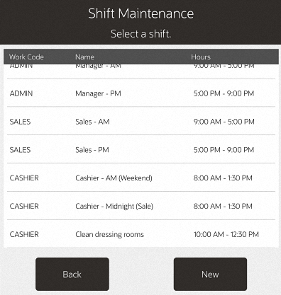 Shift List