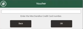 Merchandise Credit Card Tender