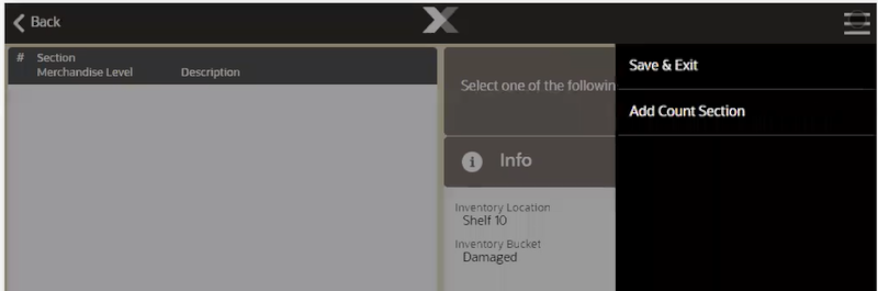 Inventory Bucket - Add Count Section