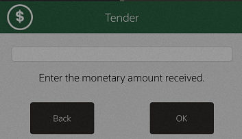 Tender Amount