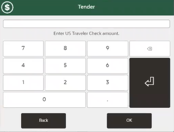 Traveler Check Tender