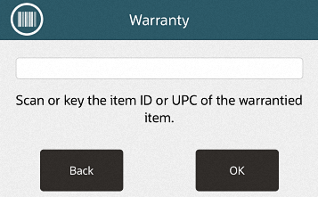 Warrantied Item ID Prompt