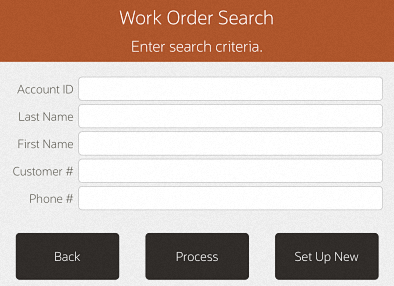 Work Order Search Form