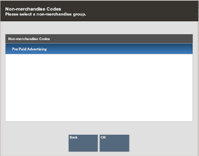 Add Non-merchandise Selection