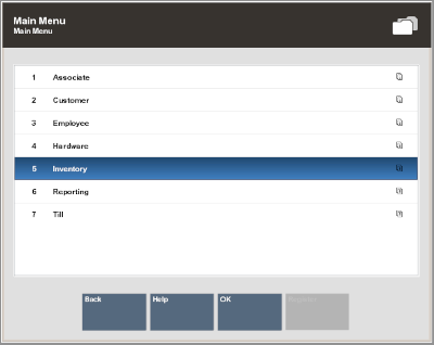 BO Main Menu Inventory Option Selected