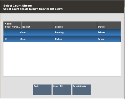 Count Sheets List