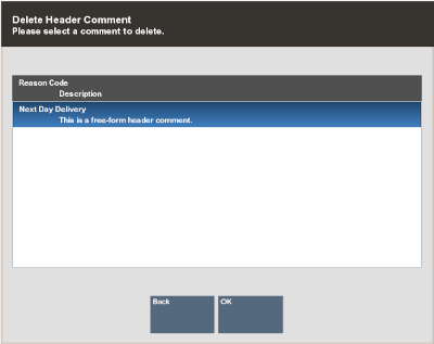Delete Header Comment Selection
