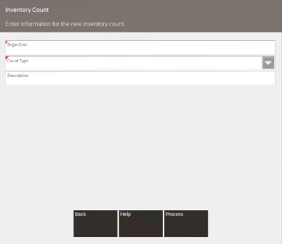 Inventory Count Document Form