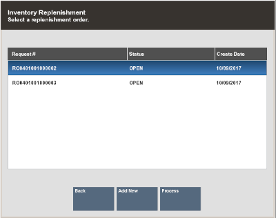 Inventory Replenishment Document Search Results
