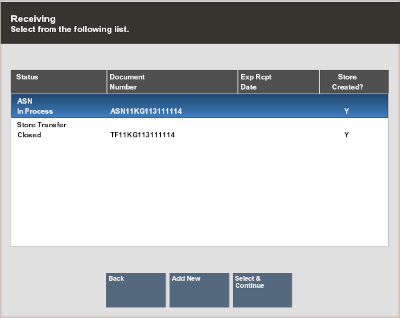 Receiving Documents Search Results