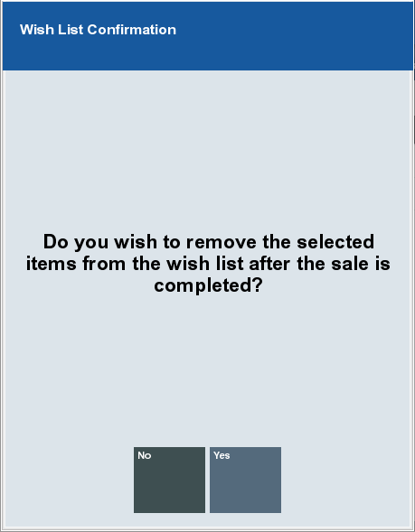 Wish List Confirmation