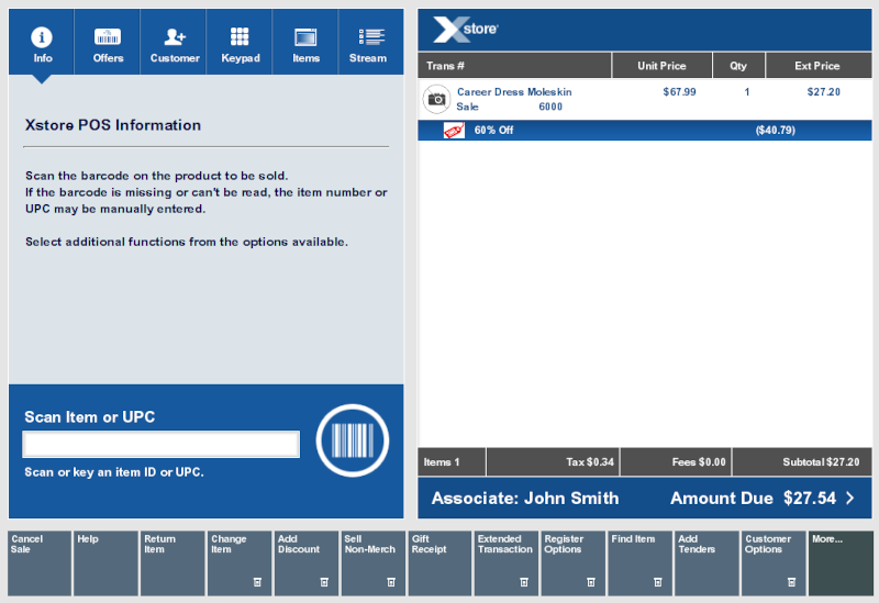 Sales Screen After Item Scan Sales Screen After Item Scan