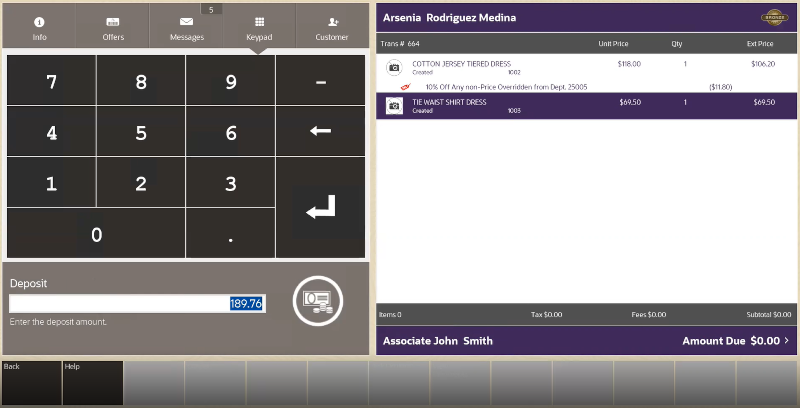 Enter Deposit Amount for Local Inventory Order