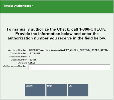 Manual Tender Authorization