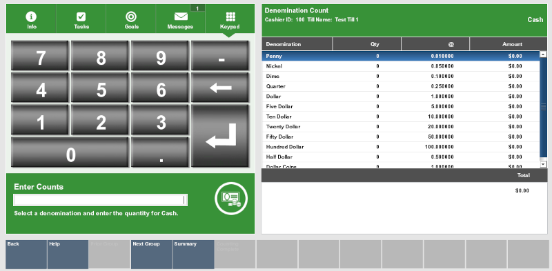 Denomination Count - Cash