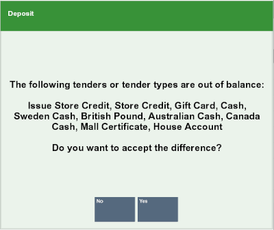 Tenders Out of Balance Prompt