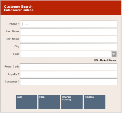 Customer Search Form