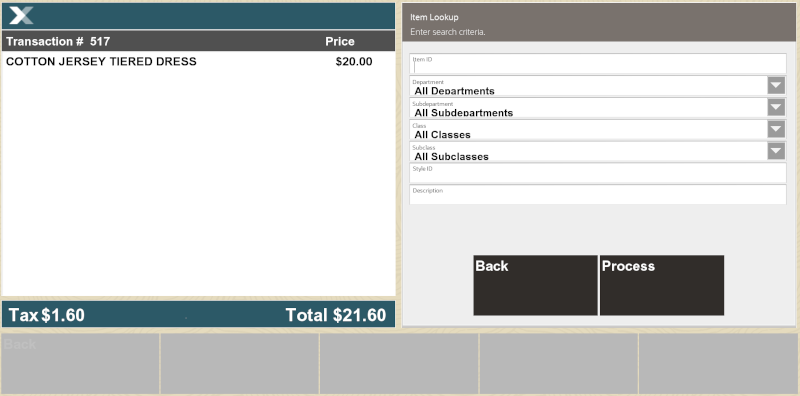 Item Lookup Search Criteria Item Lookup Search Criteria