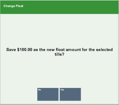 Change Float New Amount Change Float New Amount