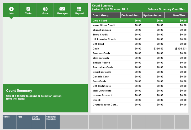 Audit Count - Count Summary Screen