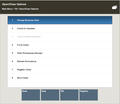 Open/Close Options Menu