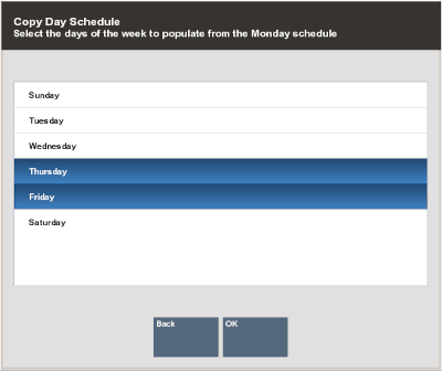 Copy Day Schedule Form