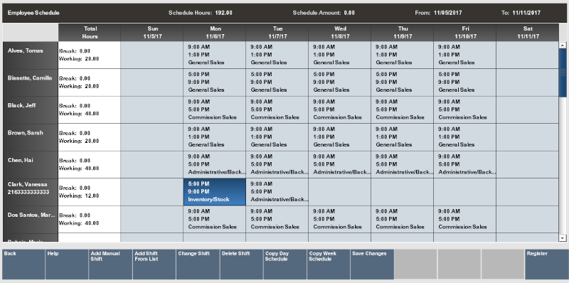 Copying Monday's Schedule