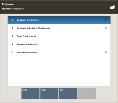 Employee Maintenance Menu