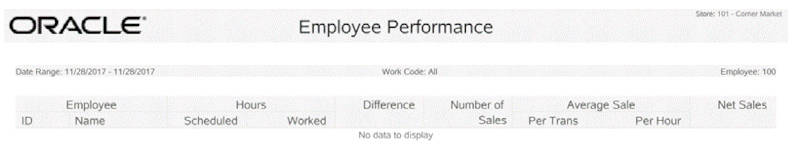 Employee Performance Report