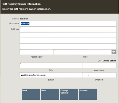 Gift Registry Owner Information