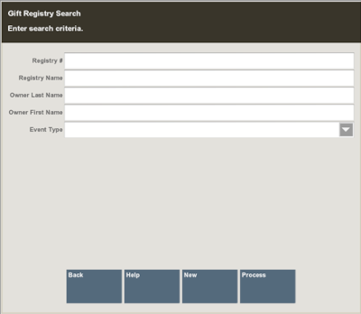 Gift Registry Search Prompt
