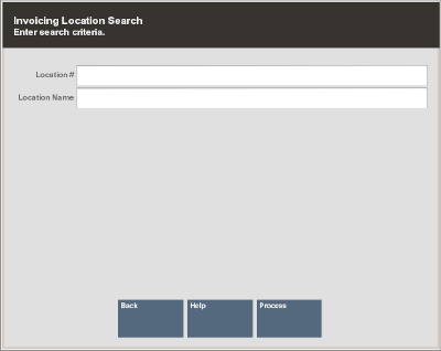 Invoicing Location Search Form